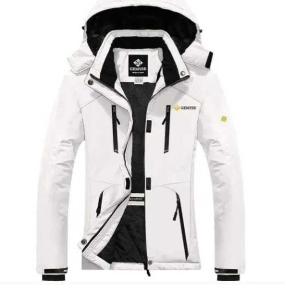 New Womens Medium Gemyse White Snow Ski Jacket Windproof Waterproof Winter Coat